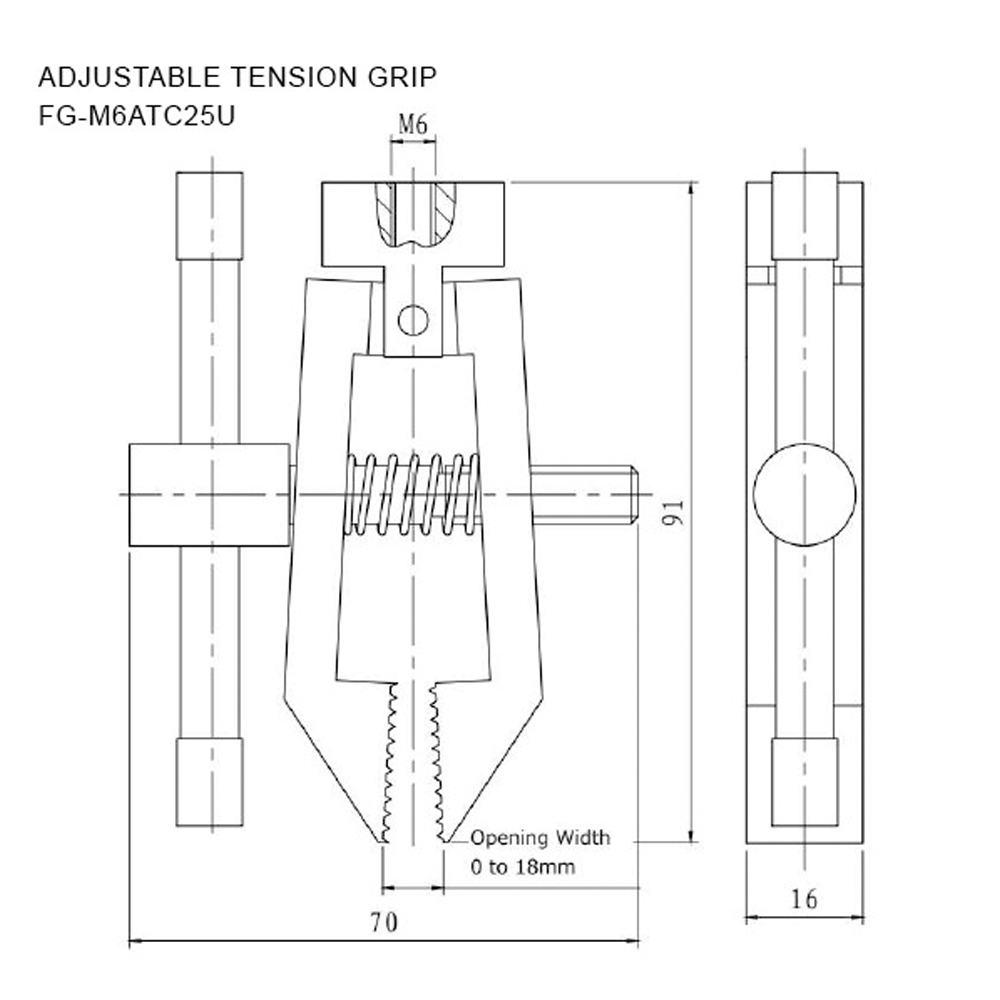 Agarre de tensión ajustable